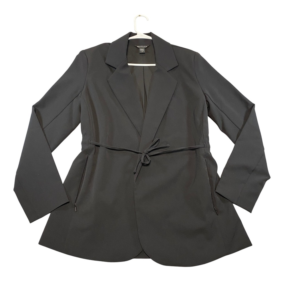 Athleta Primatwill Blazer Black Jacket 860105 Women Size 10 FA22